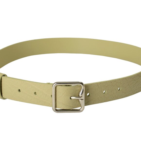 Burberry Women\'s Hunter Gray Textured Leather Belt Sz M
